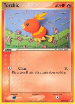 Torchic card from Crystal Guardians, number 65/100