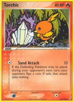 Torchic card from Crystal Guardians, number 66/100