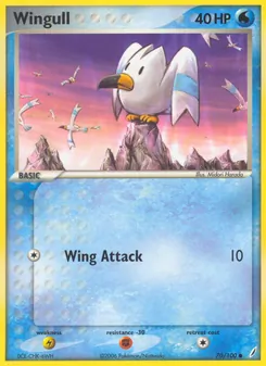 Wingull card from Crystal Guardians, number 70/100
