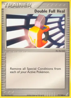 Double Full Heal card from Crystal Guardians, number 77/100