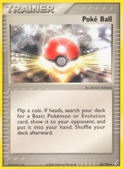 Poké Ball card from Crystal Guardians, number 82/100