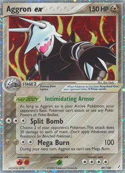 Aggron ex card from Crystal Guardians, number 89/100