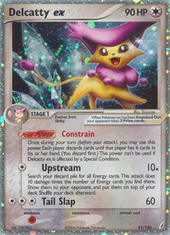 Delcatty ex card from Crystal Guardians, number 91/100