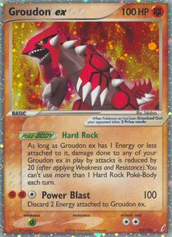 Groudon ex card from Crystal Guardians, number 93/100