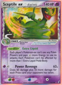 Sceptile ex δ card from Crystal Guardians, number 96/100