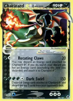 Charizard ☆ δ card from Dragon Frontiers, number 100/101