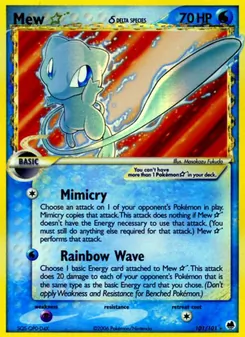 Mew ☆ δ card from Dragon Frontiers, number 101/101