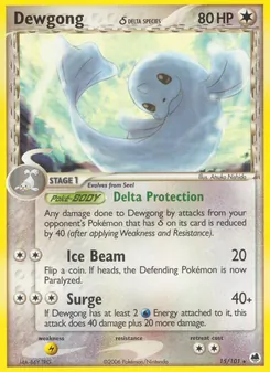 Dewgong δ card from Dragon Frontiers, number 15/101