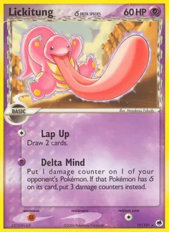 Lickitung δ card from Dragon Frontiers, number 19/101