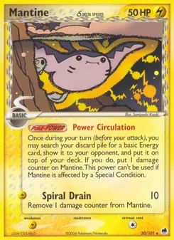 Mantine δ card from Dragon Frontiers, number 20/101