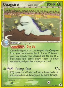 Quagsire δ card from Dragon Frontiers, number 21/101