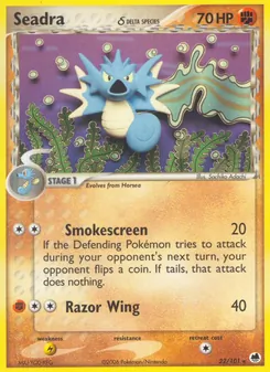 Seadra δ card from Dragon Frontiers, number 22/101