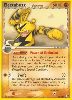 Electabuzz δ card from Dragon Frontiers, number 29/101