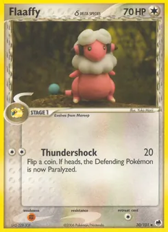 Flaaffy δ card from Dragon Frontiers, number 30/101