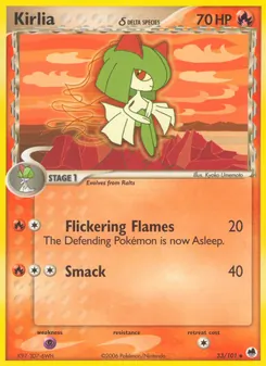 Kirlia δ card from Dragon Frontiers, number 33/101
