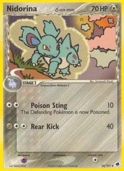 Nidorina δ card from Dragon Frontiers, number 34/101