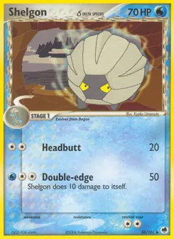 Shelgon δ card from Dragon Frontiers, number 38/101
