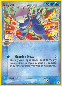 Bagon δ card from Dragon Frontiers, number 43/101