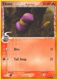 Ekans δ card from Dragon Frontiers, number 47/101