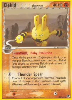 Elekid δ card from Dragon Frontiers, number 48/101