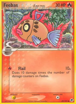 Feebas δ card from Dragon Frontiers, number 49/101