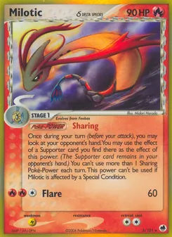 Milotic δ card from Dragon Frontiers, number 5/101