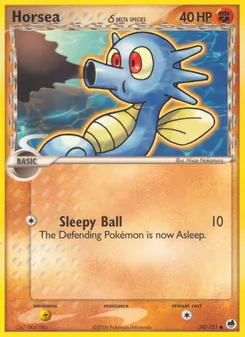 Horsea δ card from Dragon Frontiers, number 50/101