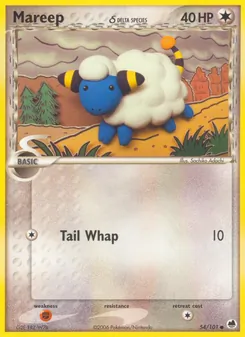 Mareep δ card from Dragon Frontiers, number 54/101