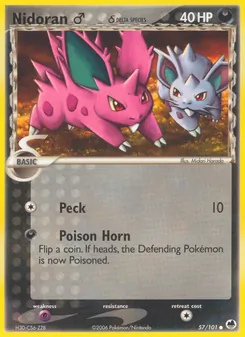 Nidoran♂ δ card from Dragon Frontiers, number 57/101