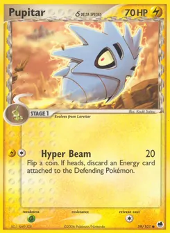 Pupitar δ card from Dragon Frontiers, number 59/101