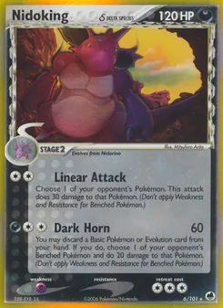 Nidoking δ card from Dragon Frontiers, number 6/101