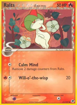 Ralts δ card from Dragon Frontiers, number 61/101