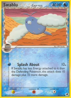 Swablu δ card from Dragon Frontiers, number 65/101