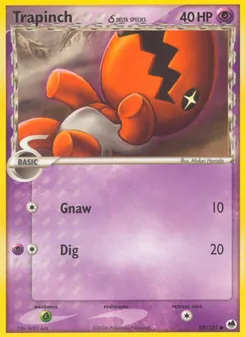 Trapinch δ card from Dragon Frontiers, number 68/101