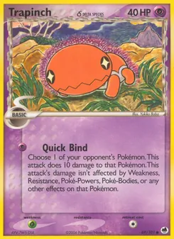 Trapinch δ card from Dragon Frontiers, number 69/101