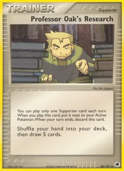 Professor Oak's Research card from Dragon Frontiers, number 80/101