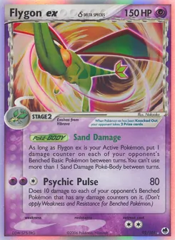 Flygon ex δ card from Dragon Frontiers, number 92/101