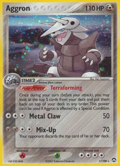 Aggron card from Power Keepers, number 1/108