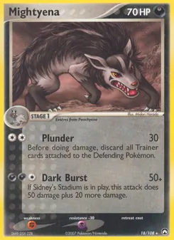 Mightyena card from Power Keepers, number 18/108