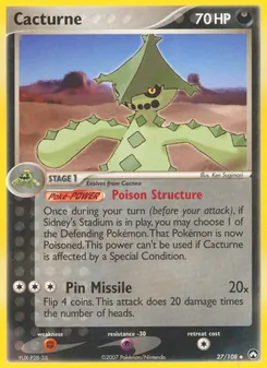 Cacturne card from Power Keepers, number 27/108