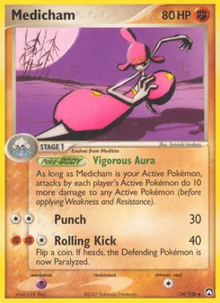 Medicham card from Power Keepers, number 34/108