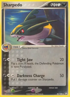 Sharpedo card from Power Keepers, number 38/108
