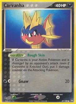 Carvanha card from Power Keepers, number 47/108