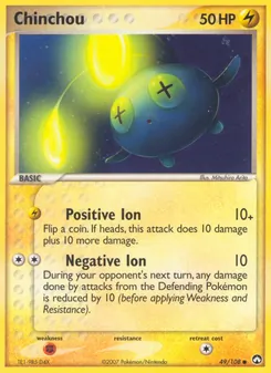 Chinchou card from Power Keepers, number 49/108