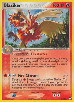 Blaziken card from Power Keepers, number 5/108