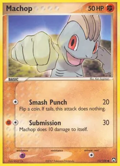 Machop card from Power Keepers, number 53/108