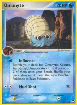 Omanyte card from Power Keepers, number 56/108
