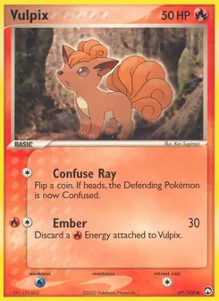 Vulpix card from Power Keepers, number 69/108