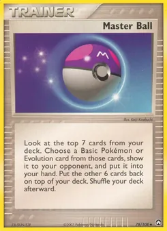 Master Ball card from Power Keepers, number 78/108
