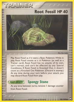 Root Fossil card from Power Keepers, number 86/108